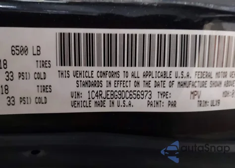 2013 Jeep Grand Cherokee Limited z USA, uszkodzony, nr VIN 1C4RJEBG9DC656973